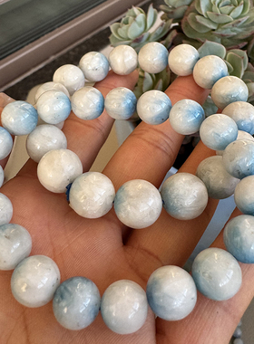 天然蓝龙纹手链男女款白龙鳞水晶手串饰品礼物表面有瑕疵