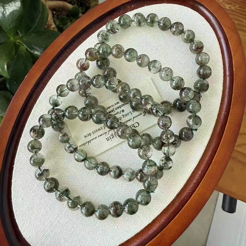 天然绿幽灵手链单圈幽灵水晶手串千层满天星手串男女百搭饰品礼物