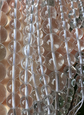 天然白水晶透明棉体散珠DIY