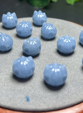 天使石南瓜怪兽珠子diy雕刻小怪兽头手工串手链水晶饰品