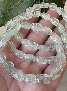 天然绿水晶随形手链女款不规则桶珠手串时尚小清新简约饰品百搭