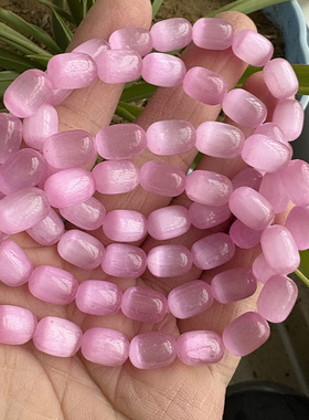 特价 粉石膏桶珠手链女款透石膏圆珠手串饰品欧美礼物