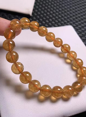 天然芬达云母手链女款黄云母手串饰品礼物