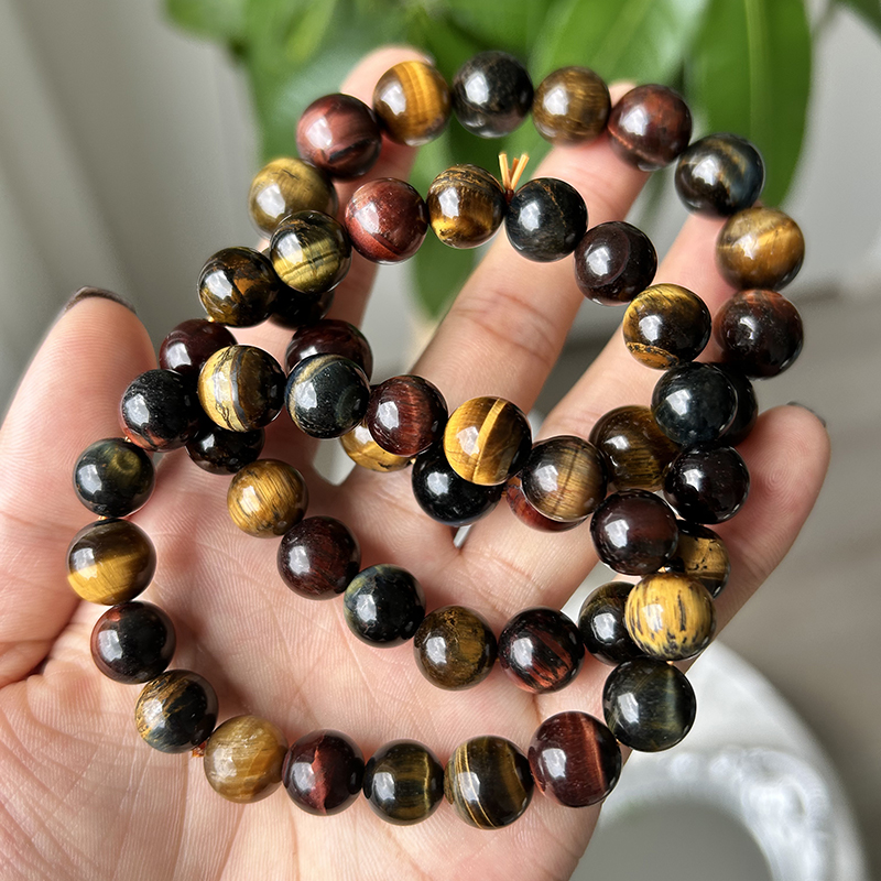 天然彩虎眼石手链女款多色木变石