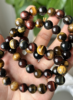天然彩虎眼石手链女款多色木变石