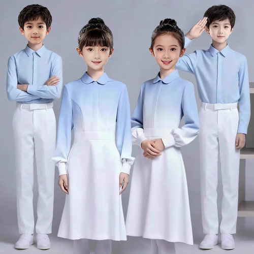 六一儿童大合唱团演出服中小学生诗词朗诵礼服松花江上同款合唱服