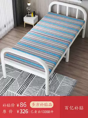 Folding bed single double bed household rental room dedicated simple bed iron frame bed 1 2 meters reinforced and thickened 1 5 meters