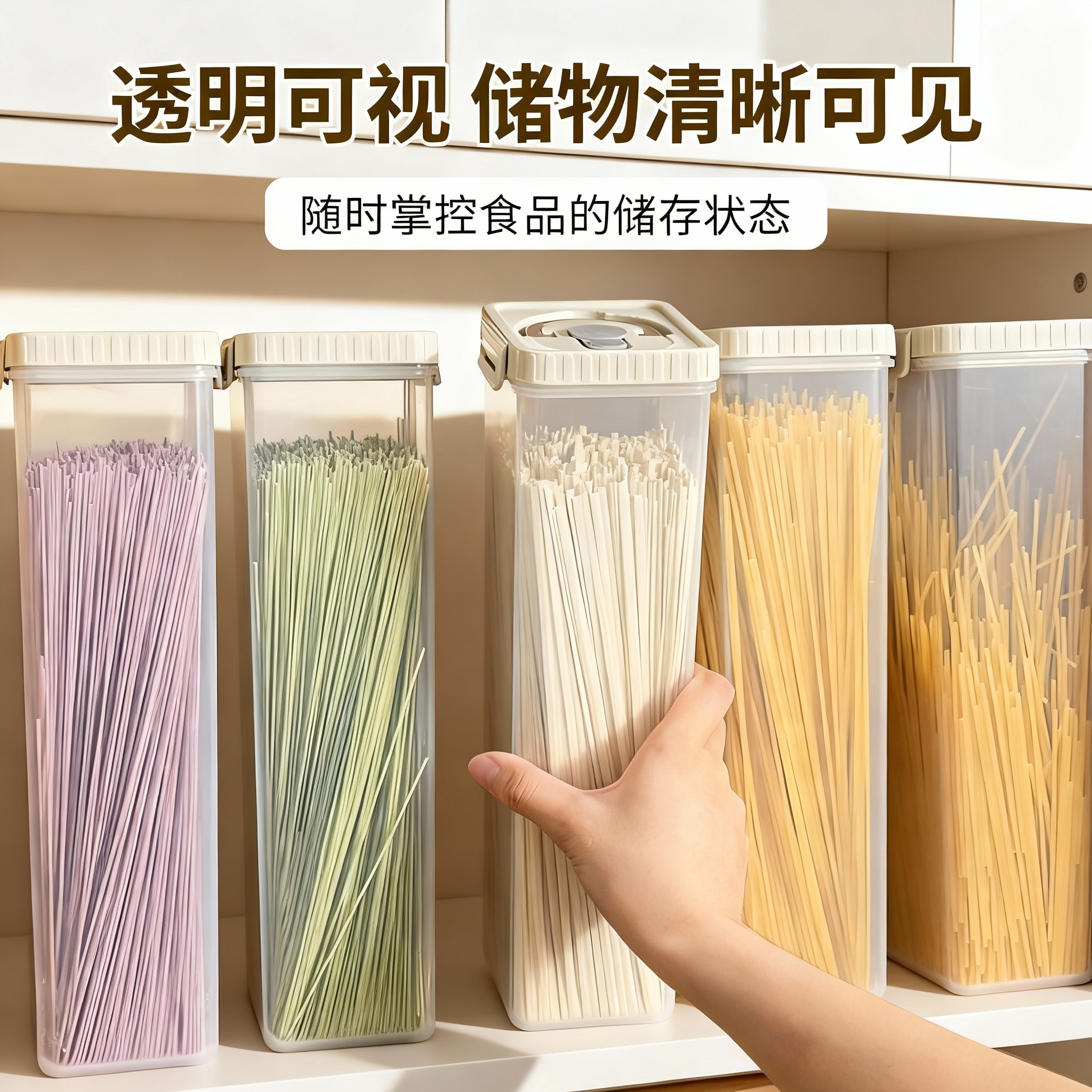 挂面桶面条收纳盒食品级盒子密封罐多用盒挂面收纳桶储存筒保鲜盒