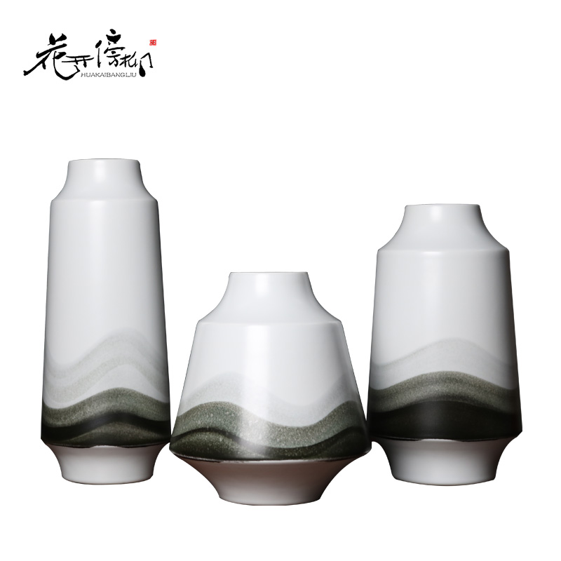 新中式风水墨茶室博古架软装饰品