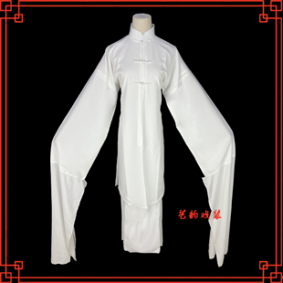 戏曲练功水袖服装戏剧京剧舞台练功服青衣花旦素褶子青衣女对披