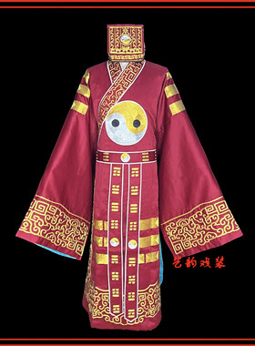 戏曲缎料八卦衣三国孔明诸葛戏服