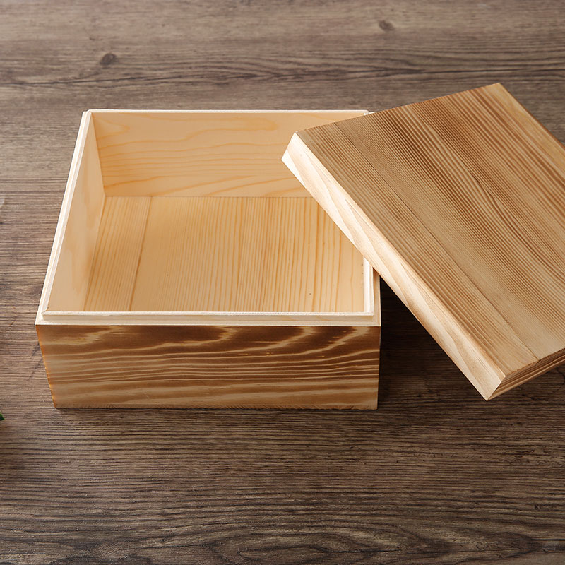 特价天地盖木盒正方形定制仿古木盒子桌面收纳盒包装盒礼品盒木盒-封面