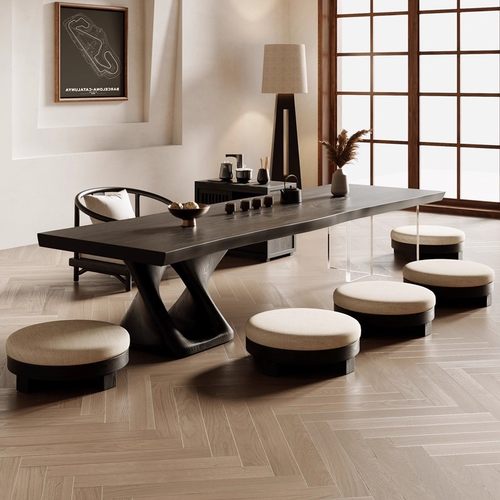 实木茶桌椅组合新中式禅意茶室茶台办公室泡茶桌家用客厅功夫茶几