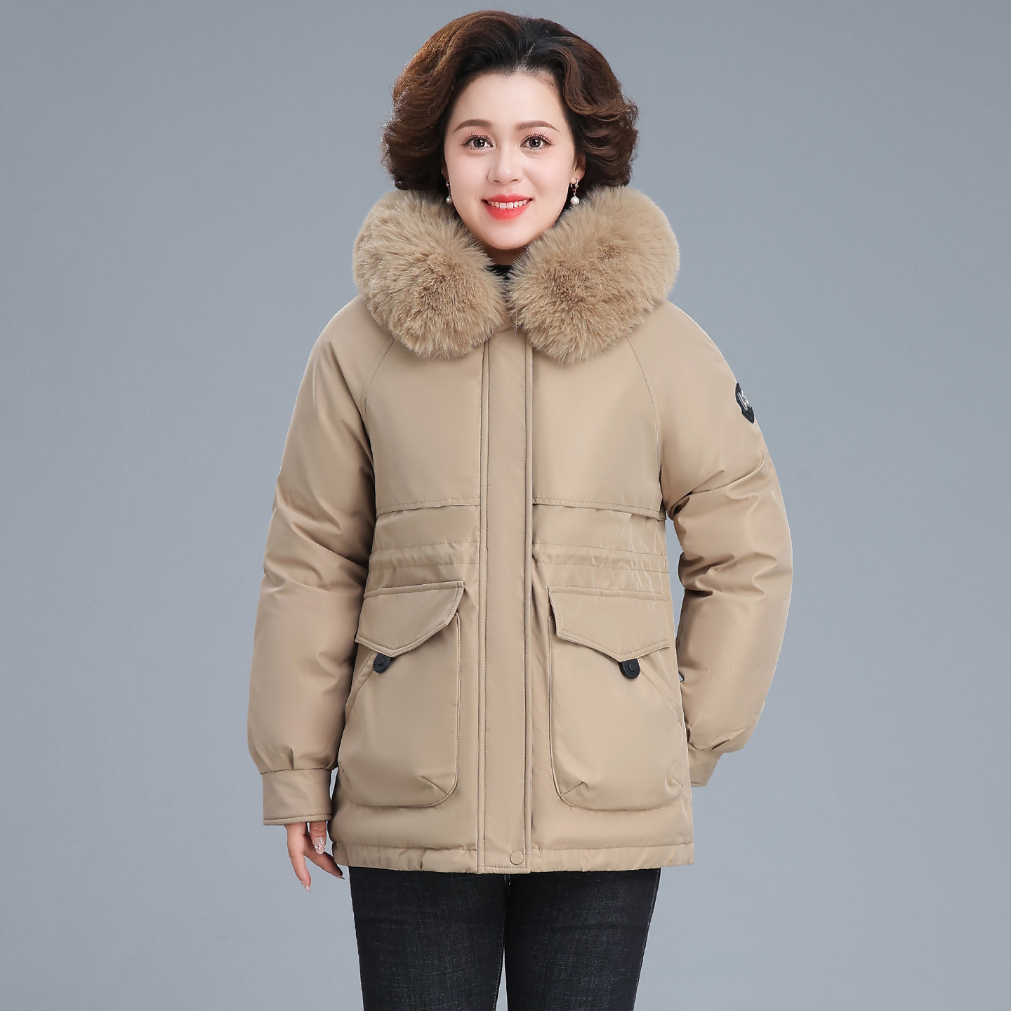 中年妈妈棉服女款冬季2025年新款洋气冬装外套中老年人女士派克服