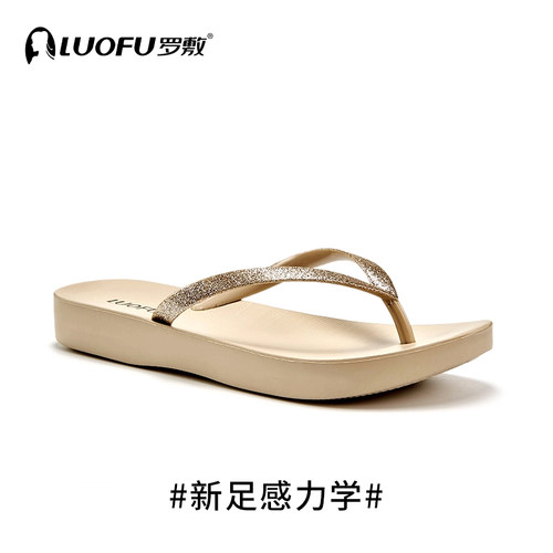 罗敷女士全新PVC材质人字拖