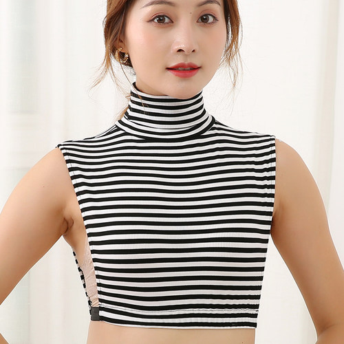 秋冬韩版条纹针织女士打底假领子