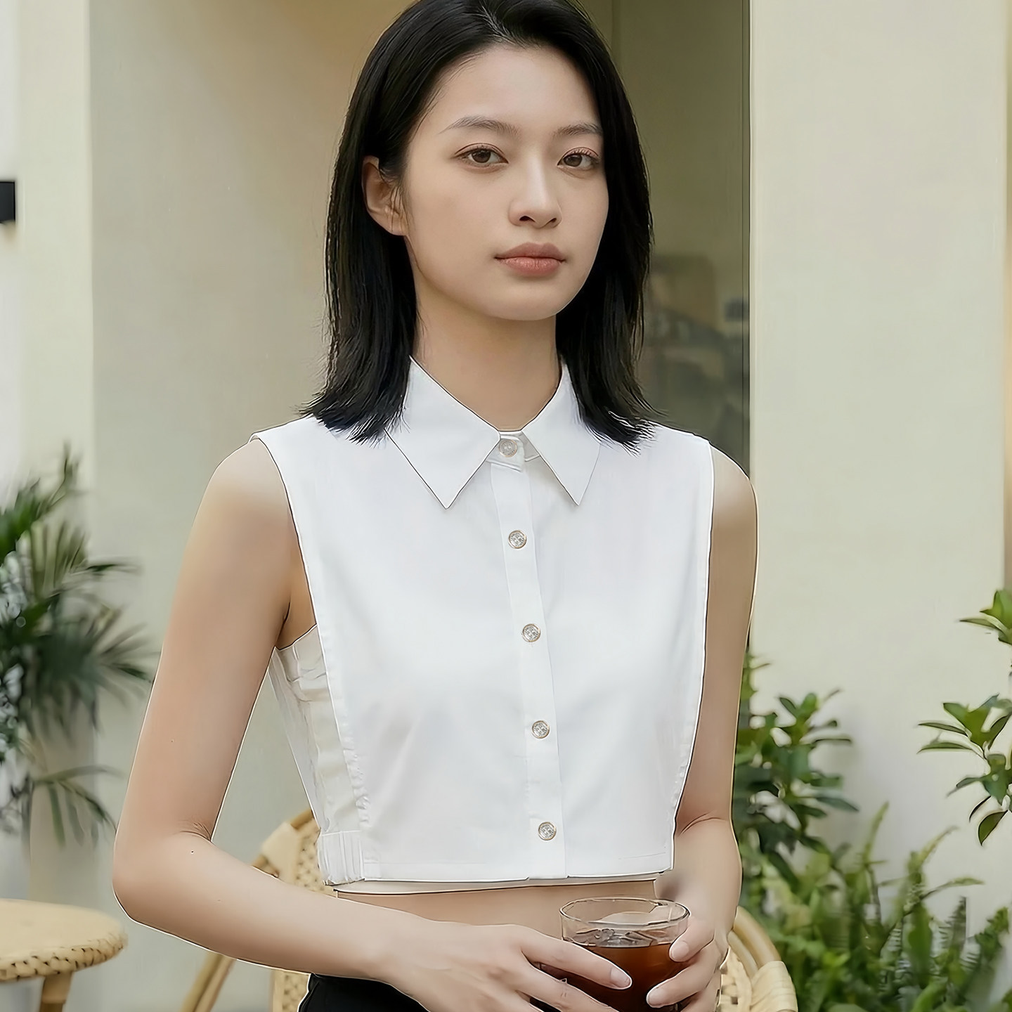 纯色加大假领经典百搭假领子