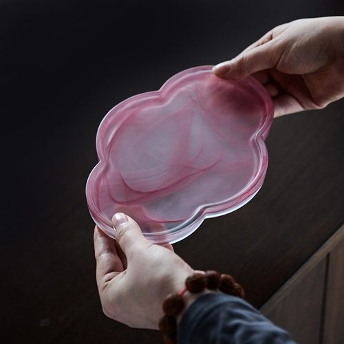 日式琉璃壶承海棠干泡台小茶盘