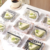 3寸4寸千层切块蛋糕包装 盒甜品提拉米苏打包盒慕斯西点加高方形盒