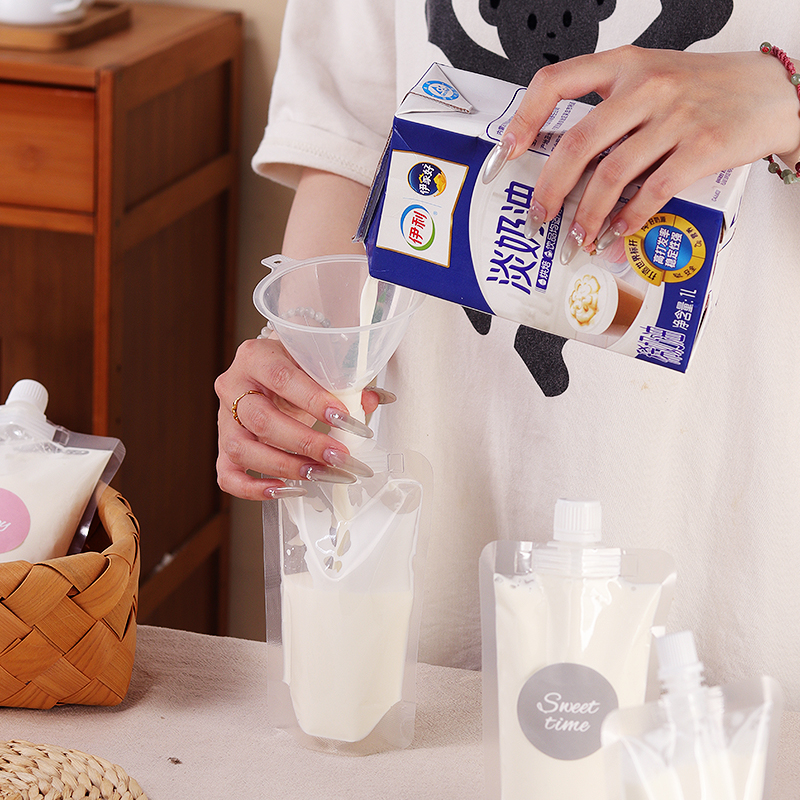 250ml500ml淡奶油分装袋豆浆自封袋子液体一次性储存家用密封包装