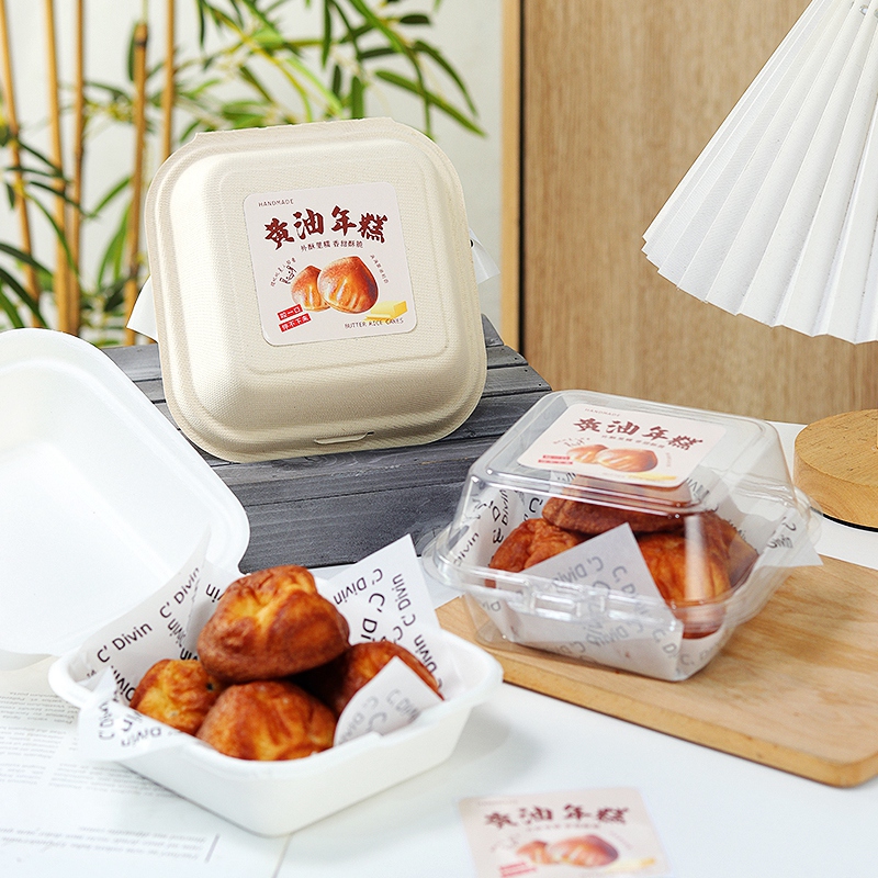 黄油年糕包装盒不干胶贴纸打包盒