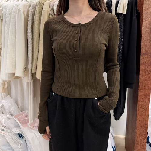 愛情的模漾  韓國代購 PD068（poster）羊毛豎紋上衣