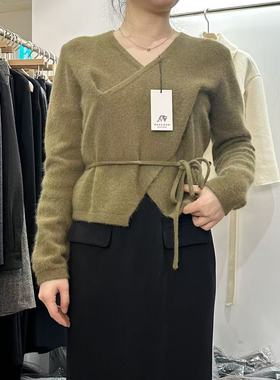 爱情的模漾  韩国代购 AA043（LEWIN）針織繫帶上衣