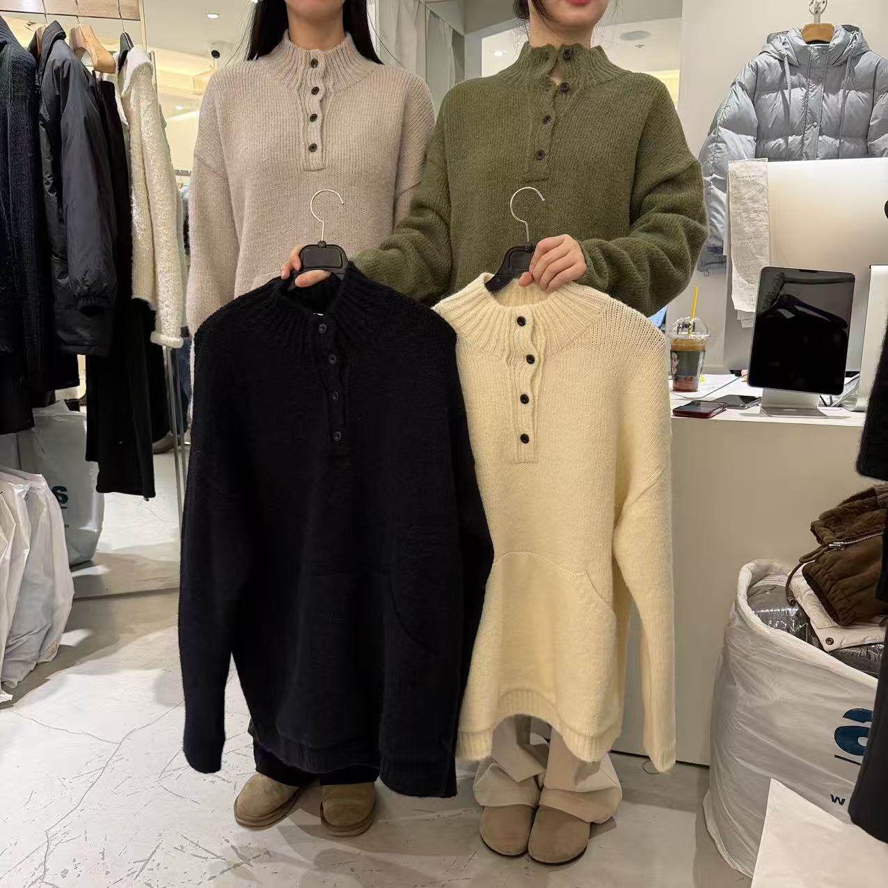 爱情的模漾  韩国代购 PD073（taste）係扣立領上衣