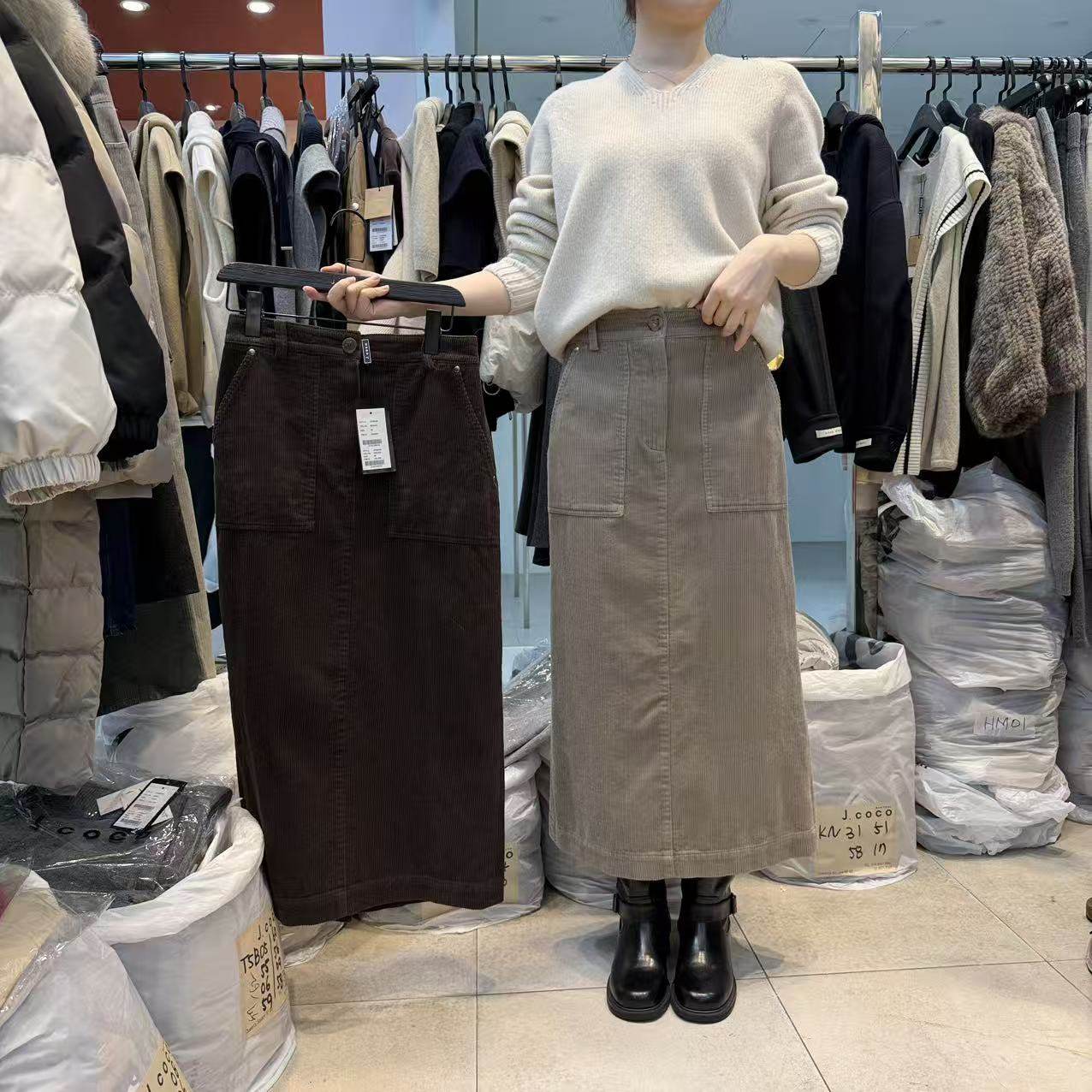 愛情的模漾  韓國代購  PC095（jcoco）燈芯絨半身裙