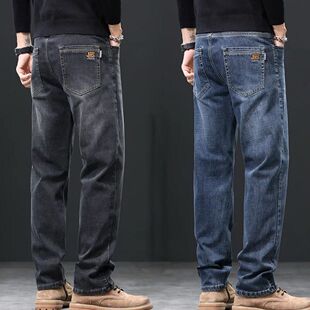 男2026春夏新款 休闲裤 美式 春季 子 潮牌直筒宽松长裤 复古水洗牛仔裤