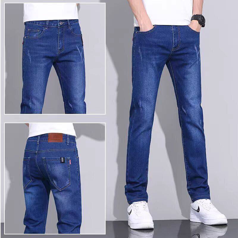 牛仔裤男士春秋季2026新款弹力直筒修身男裤潮牌纯色休闲长裤男款