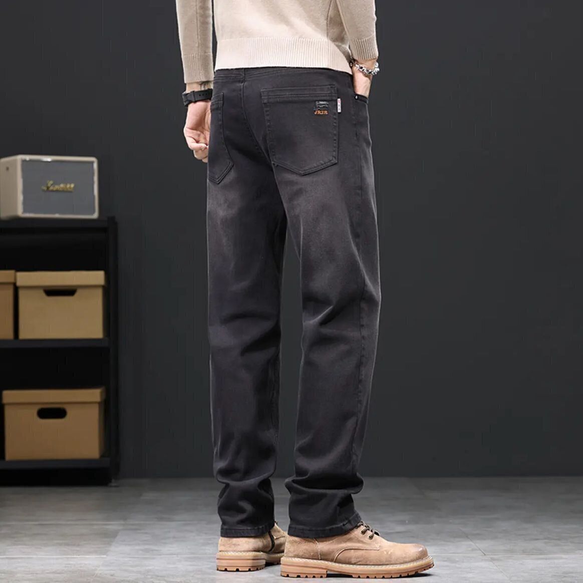 水洗直筒秋冬休闲长裤子男款