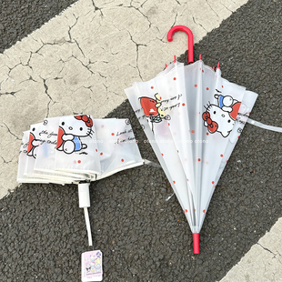 HelloKitty正版折叠透明自动伞高颜值kt猫女可爱凯蒂猫长柄雨伞