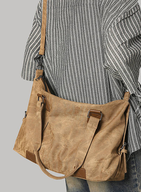 法国Mlcanl Kons复古托特包男包包女简约大学生通勤单肩包腋下包