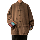 新中式G拼色民族风盘扣麦穗纹灯芯绒衬衫夹克外套男JK18-P75控88，男装民族服装，电商A005-1