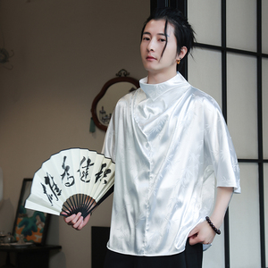 风H小高领堆堆领提花暗花小众设计树叶冰丝t恤T39-P65控88