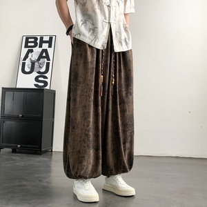 2026春夏风A高级感纹路九分裤男长裤灯笼束脚裤K266-P68控88图片