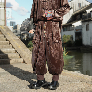 风A小众设计金丝绒龙纹九分裤哈伦裤飞鼠裤K259-P68控88图片