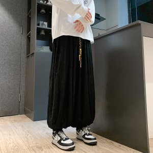新中式E暗黑风破洞乞丐镂空设计感阔腿束脚裤K129-P75控98图片