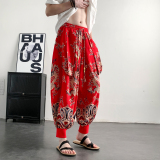 超大码8XL风小众设计龙纹九分裤哈伦裤飞鼠裤K268-P58控78，男装休闲裤，电商A005-1