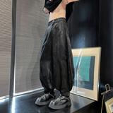 风B冰丝龙纹暗花九分裤男宽松裤长裤萝卜束脚裤K211-P68控88，男装休闲裤，电商A005-1