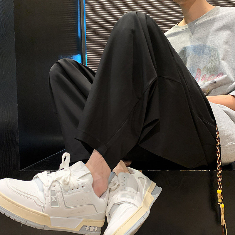 新中式风B冰丝垂感小众设计廓形哈伦裤男K157-P55控78,男装休闲裤,电商A005-1