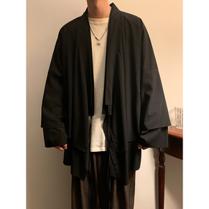 新中式假两件设计感道袍宽松开衫中长款汉服男披风FY09-P95控118图片