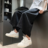 新中式D风群山树叶印花冰丝透气直筒七分裤男DK178-P58控78，男装牛仔裤，电商A005-1