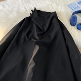 暗黑系新中式F风冰丝小众设计高堆领长袖t恤T09-P55控78，男装T恤，电商A005-1