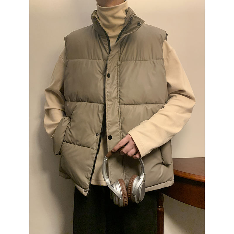 纯色Q宽松男生保暖外套加厚冬季棉袄背心马甲秋MJ528-P88控118，男装背心/马甲，电商A005-1
