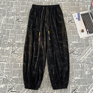 风C树叶新中式保暖灯芯绒阔腿超大码8XL束脚裤男K139-P68控88图片