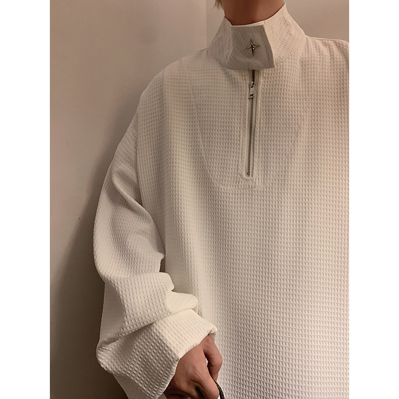 新中式A立领拉链卫衣男ins小众金属拉链套头外套潮WY02-P65控88,女装短外套,电商A005-1