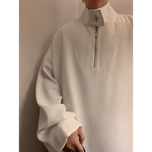新中式A立领拉链卫衣男ins小众金属拉链套头外套潮WY02-P65控88图片
