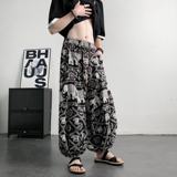 超大码8XL风泰大象垂感折褶小众设计阔腿裤男K275-P68控88，男装休闲裤，电商A005-1